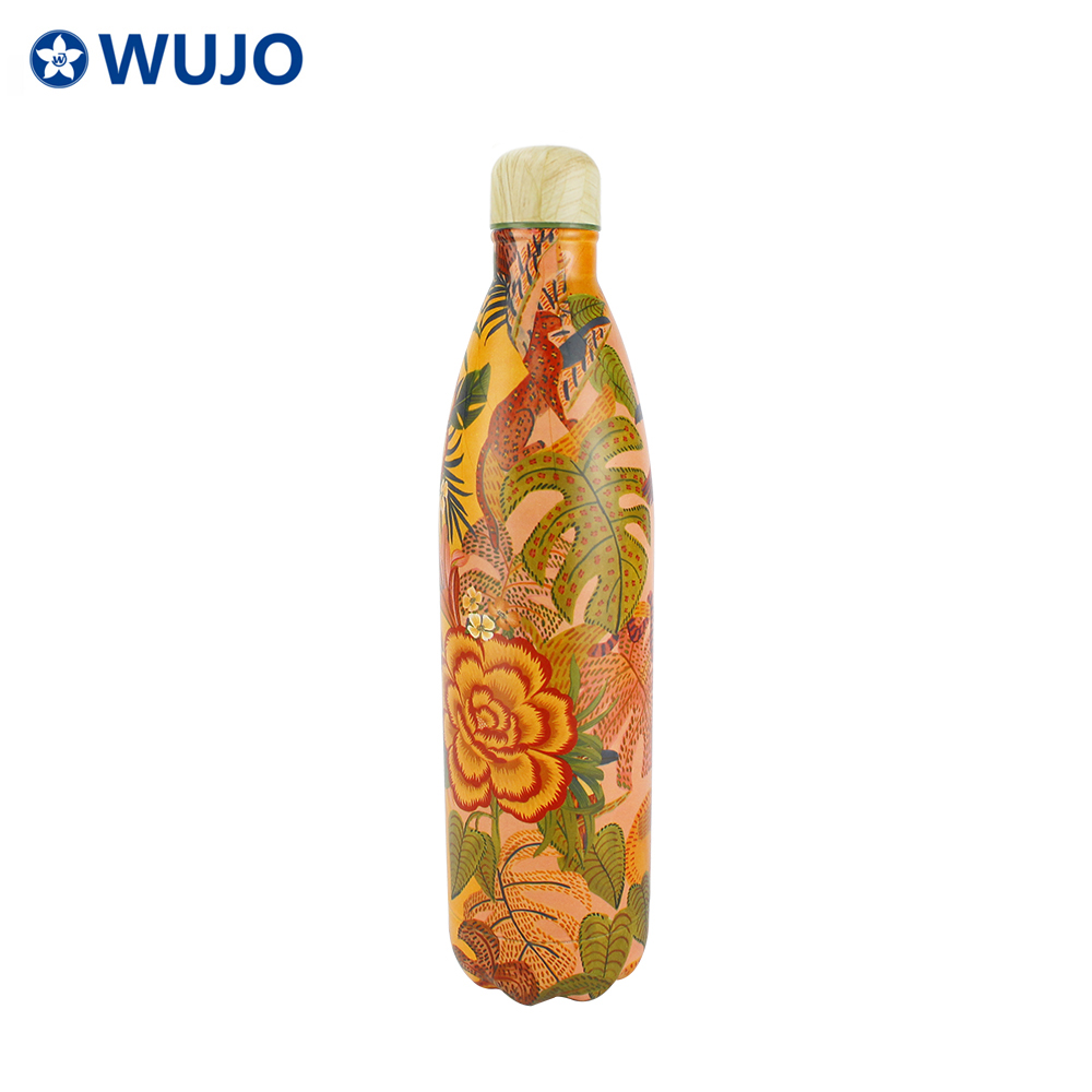 Wujo venta caliente nuevo diseño de acero inoxidable aislado botella de agua