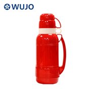 WUJO RED 1L 1.8 litros de recarga de vidrio de recarga de plástico con 2 tazas