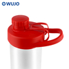 Botella de agua plástica deportiva transparente de Wujo de alta calidad