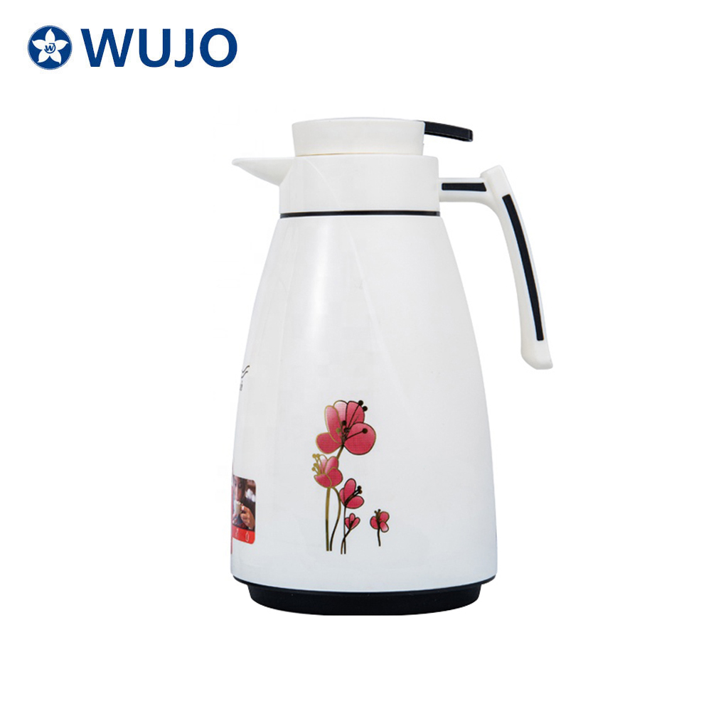 WUJO White Pedcolater Hot Tea Agua Plastic Vacuum Frasco Café árabe